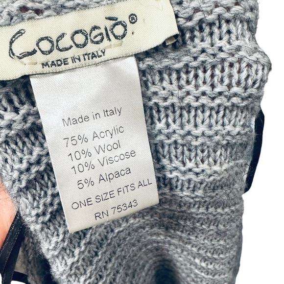 COCOGIO Italian Open Front Cardigan Sweater Silver Grey One Size Fits All - Picture 2 of 7